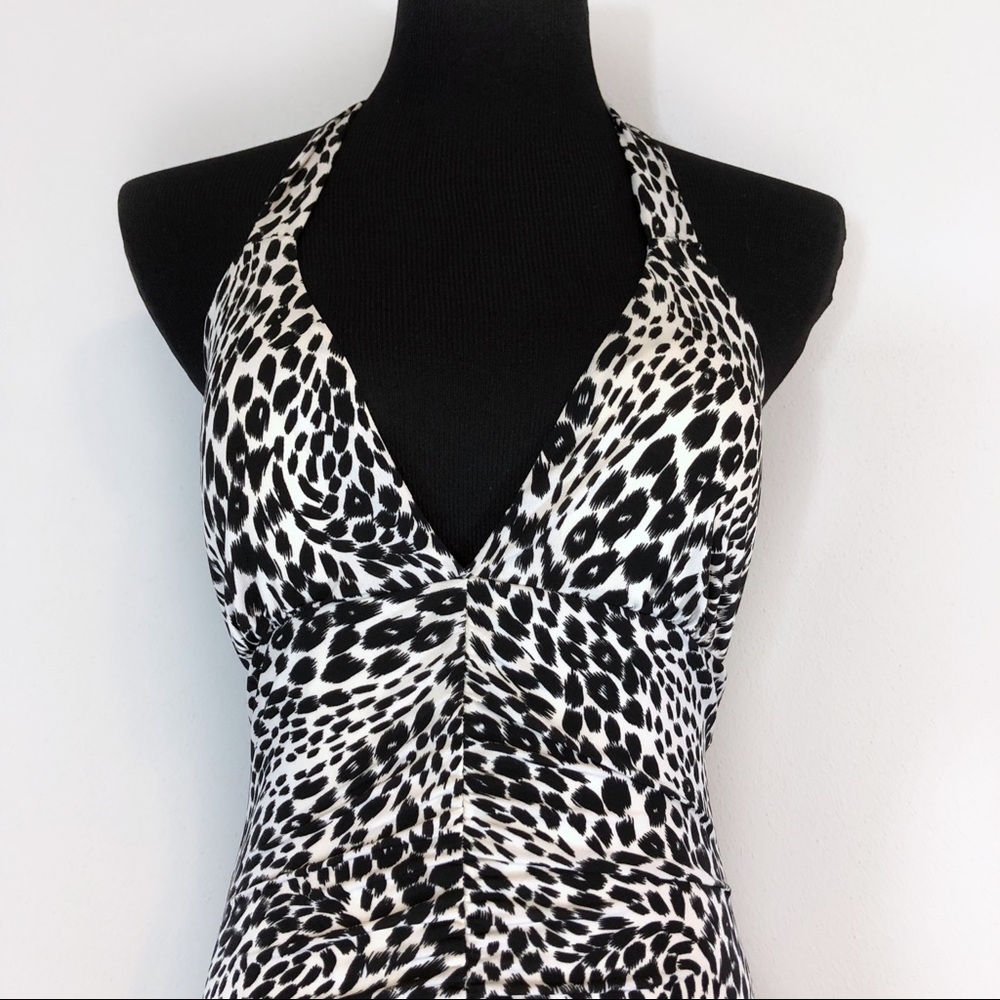 Taboo cheetah animal print medium halter dress - Picture 2 of 7